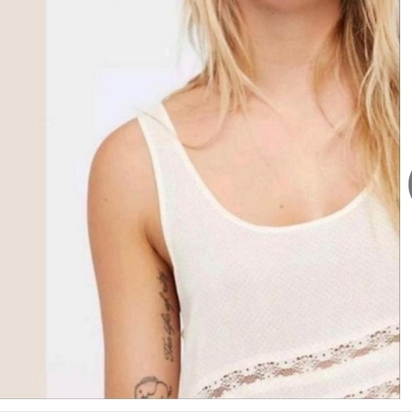 Intimately Free People Ivory Polka Dot Lace Voile Trapeze Casual Dress Small - Picture 2 of 10